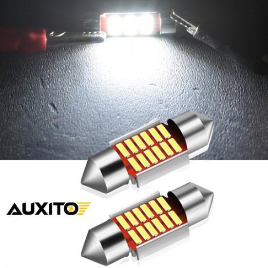 2X CAR 12V 31Mm LED INTERIOR LIGHT FESTOON WHITE BULB AUTO DOME GLOBE 12SMD IP67