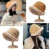 Soft Women Plus Velvet Casual Warm Panama Hat Sun Cap Bucket Hat Fisherman Cap