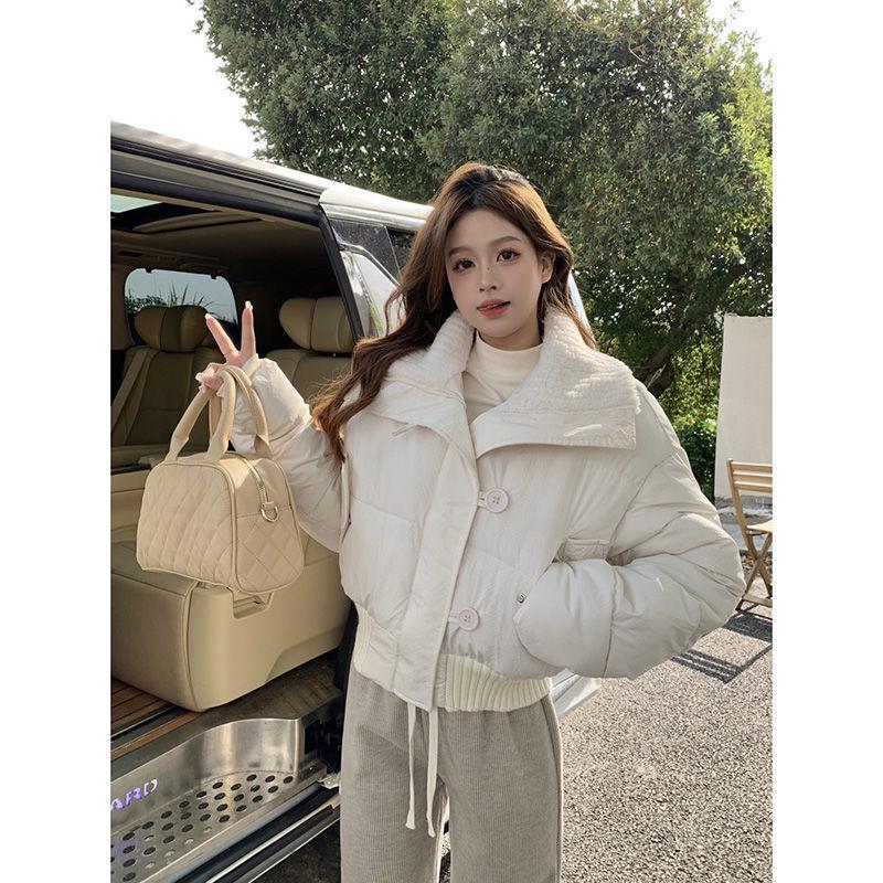 

2024 Корейская женская зимняя куртка с хлопковой подкладкой: Уличная одежда, Высокий класс, Толстое, Теплое пальто 2XL for 65-70kg