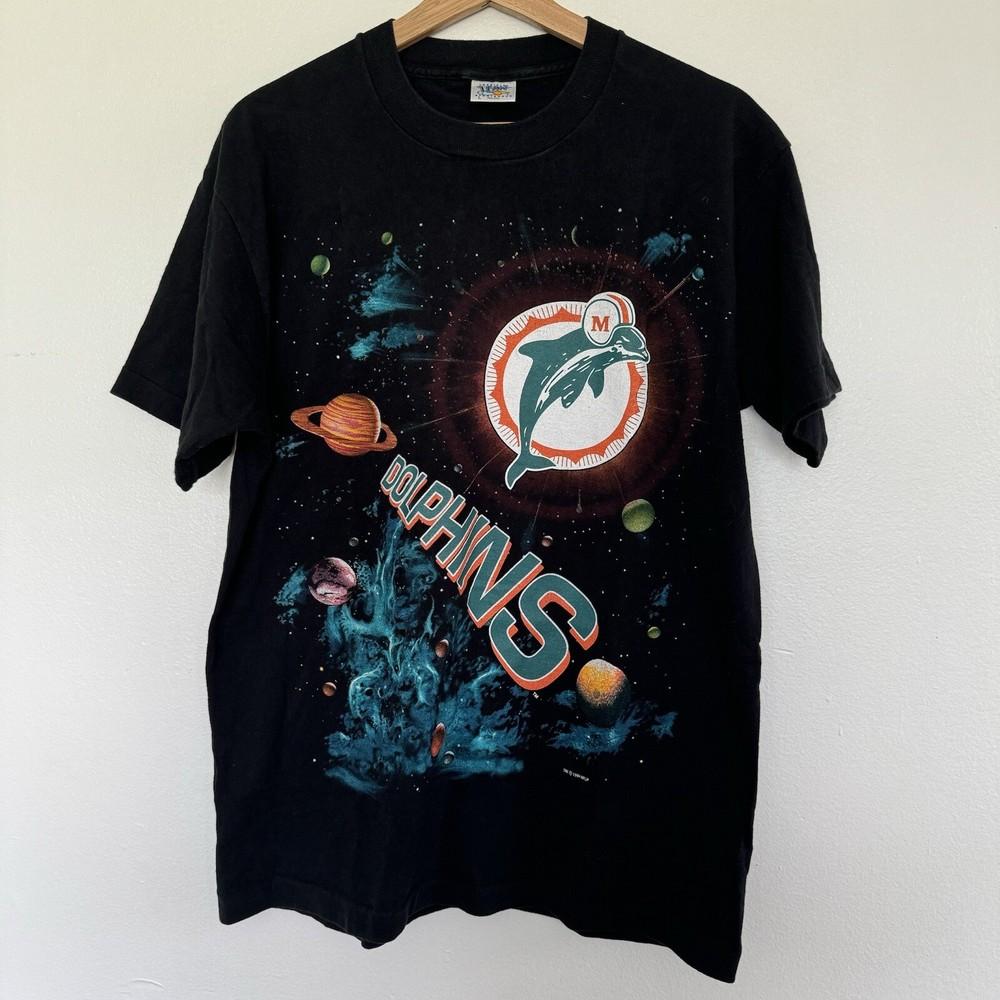 

Vintage 1994 Miami Dolphins TShirt Mens Large Single Stitch USA Space Galaxy Unisex T-Shirt XXXXL