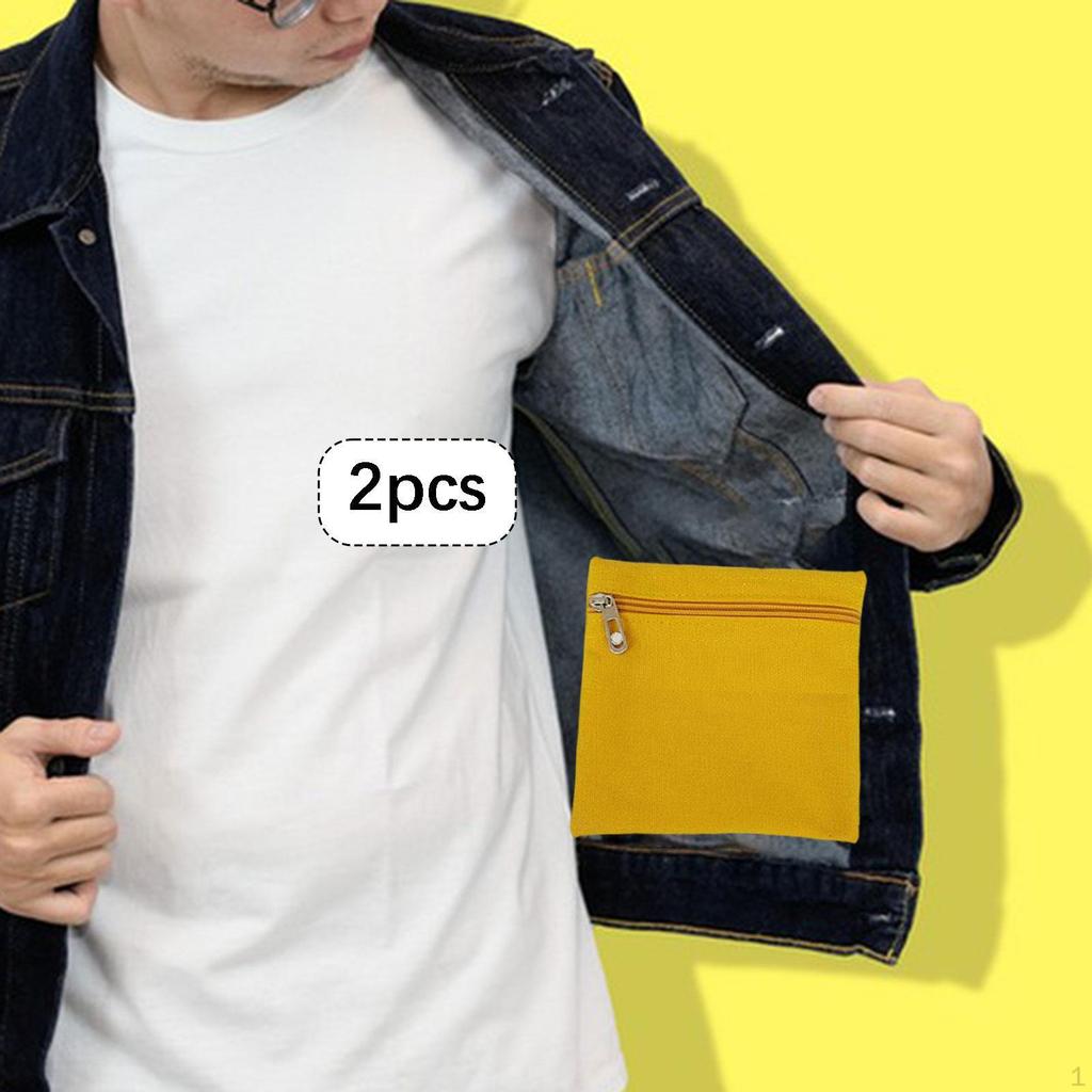 2 Pieces Sew in Pocket with Zipper Clothes Inner Pockets Easy Installation Coat Inside Small