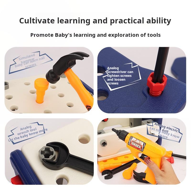 Simulation Maintenance Tool Electric Drill Repair Box Parent-Child Interaction Children's Electric Toys Birthday Gift Set