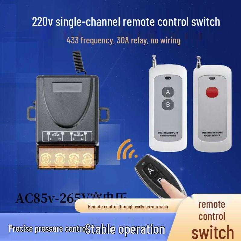 220V 30A Drahtloser Fernbedienungsschalter für Wasserpumpe, Motor, Dunstabzugshaube, Abluftventilator und Sprühgerät.