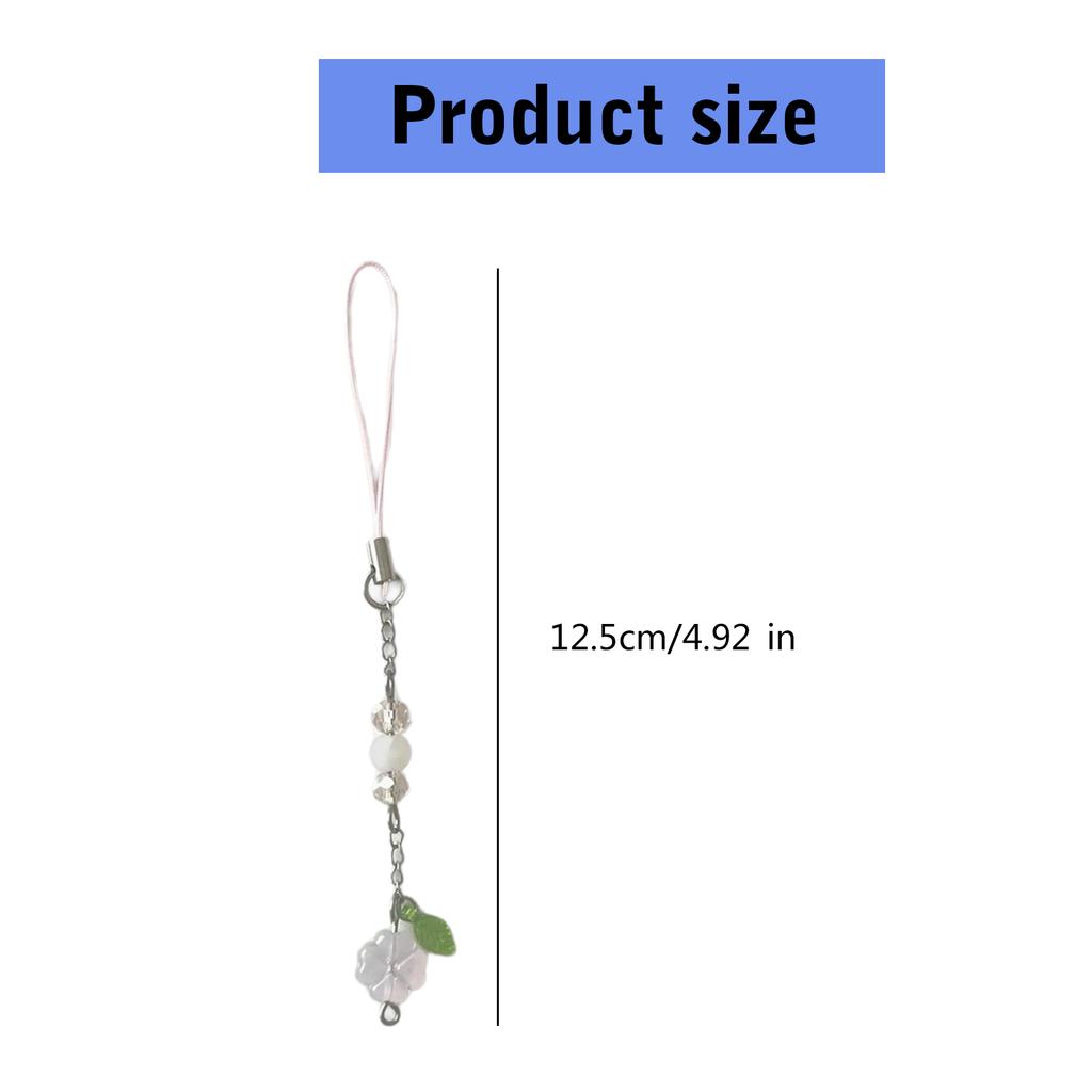 Sweet Phone Chain Strap Lanyard Four Leaves Grass Pendant Phone Charm Hangings Decoration Cute Phone Accessories