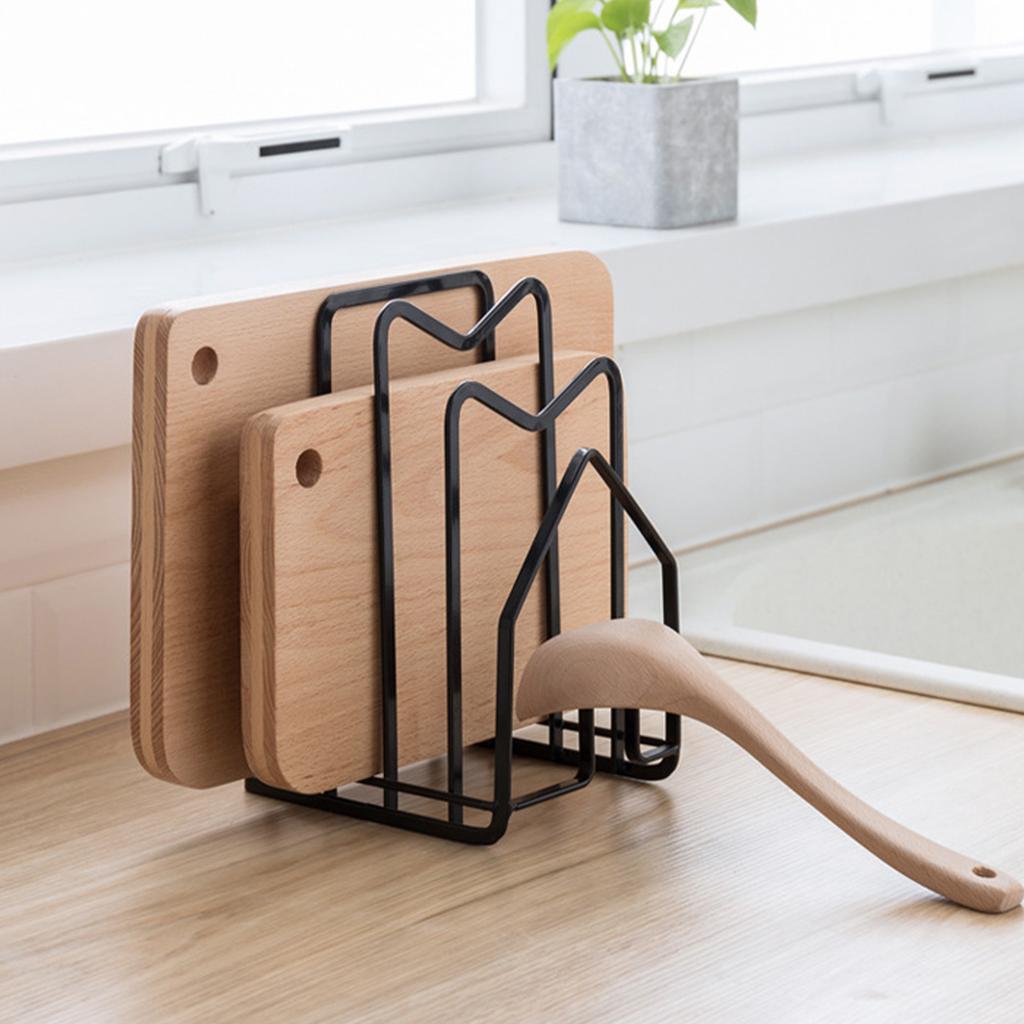 Cutting Board Storage Rack Versatile Chopping Board Pot Pan Lid Stand Holder for Kitchen Cabinet Countertop