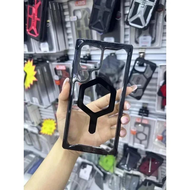 Scratch-Resistant Tough Rugged Case UA for Samsung Galaxy S25 Ultra Plus 5G Magnetic Military-Grade Protection Transparent Cover