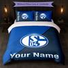 Set Biancheria da Letto Personalizzato Schalke 04 FC con Testo Nome 1 Copripiumino + 2 Federe Logo Calcio Regalo Personalizzato per Occasioni Speciali Decorazione Camera da Letto