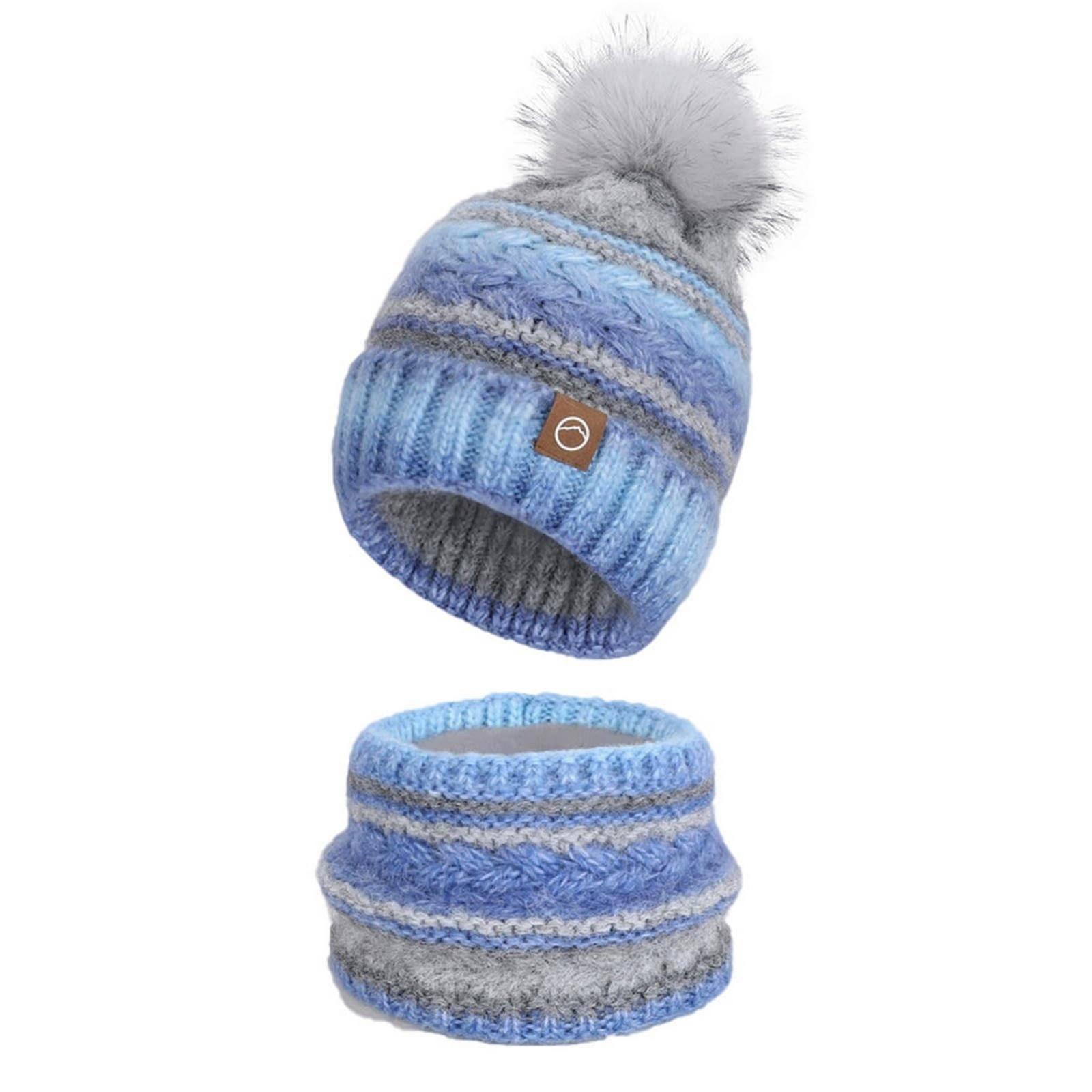 

Зимний теплый набор из двух предметов: шапка и шарф: Флисовая подкладка, Утолщенная вязаная шерстяная шапка, Женская уличная шапка-ушанка One Size