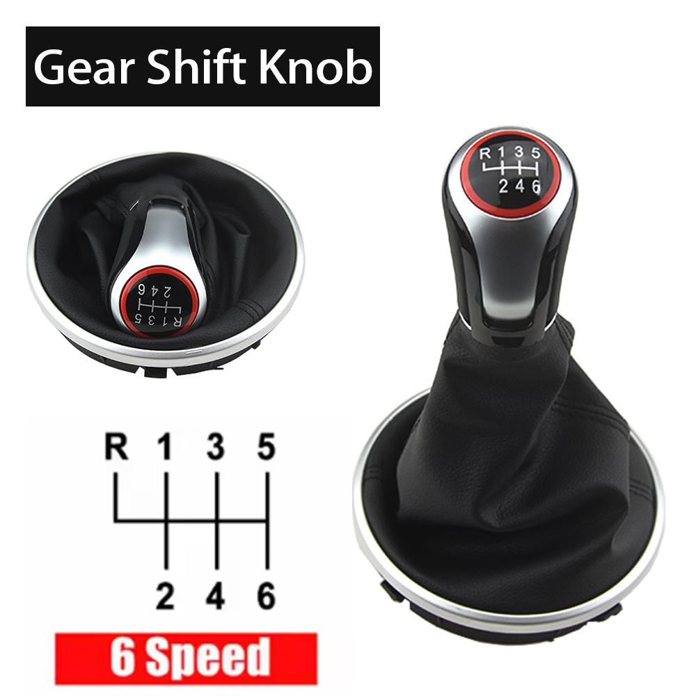

New Gear Shift Knob 5 Speed Lever Change Knob Gaiter Boot Cover Fit For Skoda Roomster 2006-2014 Car Styling 6 Speed