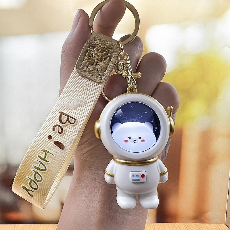 Cartoon Glow Backpack with Kitten Bear Keychain - Creative Student Schoolbag Pendant and Night Light Gift