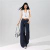 Spring Summer Meteor Full Rhinestone Wrinkle Resistant Four Way Stretch Drape Micro Flare Denim Pants For Women Casual Pants Oversize Denim Trousers
