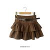 New ArrivalS Open Run Women S caSual Frill Belt Mini Skirt Cang Cang deSign