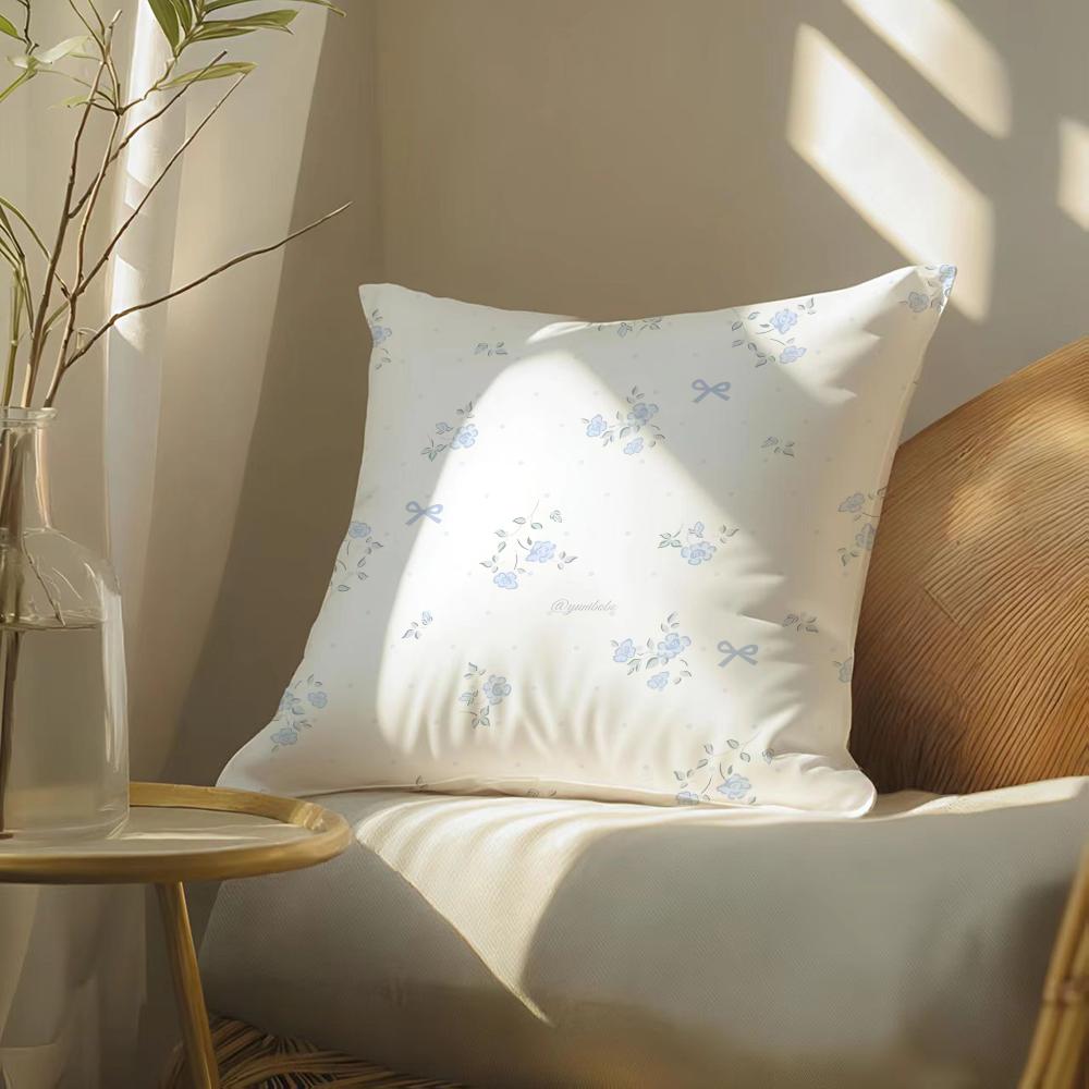 Elegant Flowers With Artistic Patterns Pillow Case Double-Sided Plush Sofa Cushion Covers Organic Breathable Invisible Zipper