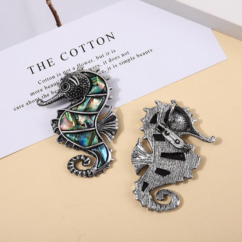 Marine Animal Seashell Brooch Pin With Necklace Pendant For Women Summer Fashion Accessory