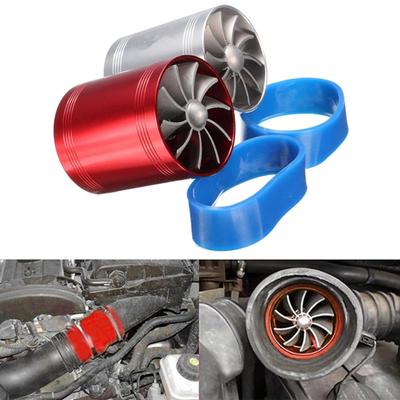 New RED Dual Fan Turbonator Fuel Saver For Turbo Supercharger Air Intake