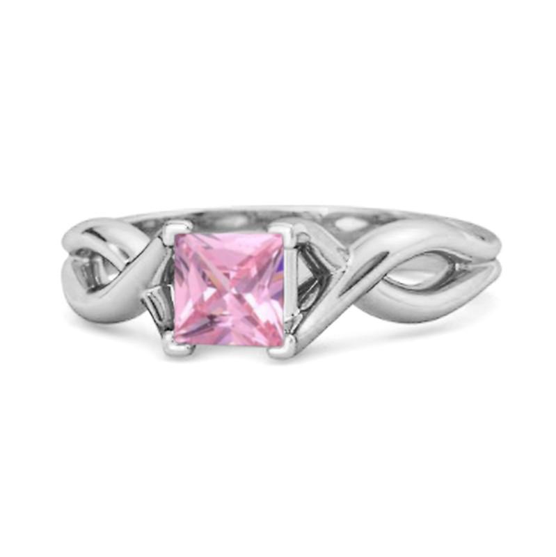Pink Topaz Twisted Vine Band Ring - 925 Sterling Silver 9.5