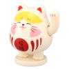 Waving Lucky Cat Solar Powered Decorative Ornament Fortune Cat Figure for Car Home Restaurant Cafe Yello  Pink