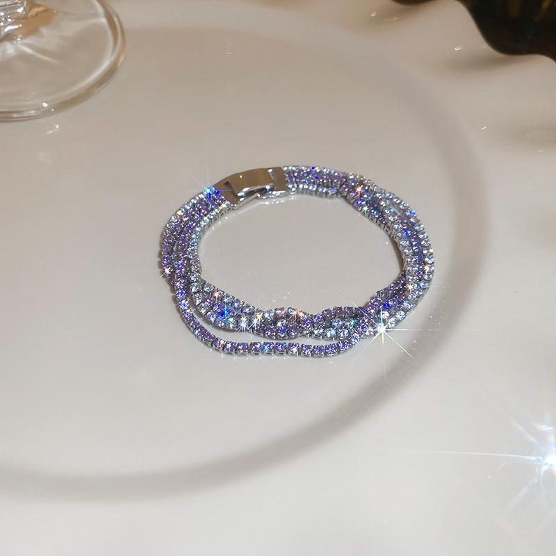 Blue Star Zirconia Hexagonal Flower Bracelet - Stylish, Versatile, and Luxurious Wrist Jewelry for Women