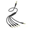 Portable 3.5mm Stereo Sound Splitter Cable Wire 1 To 5 Port For Simultaneous Multiple Device Connection Black