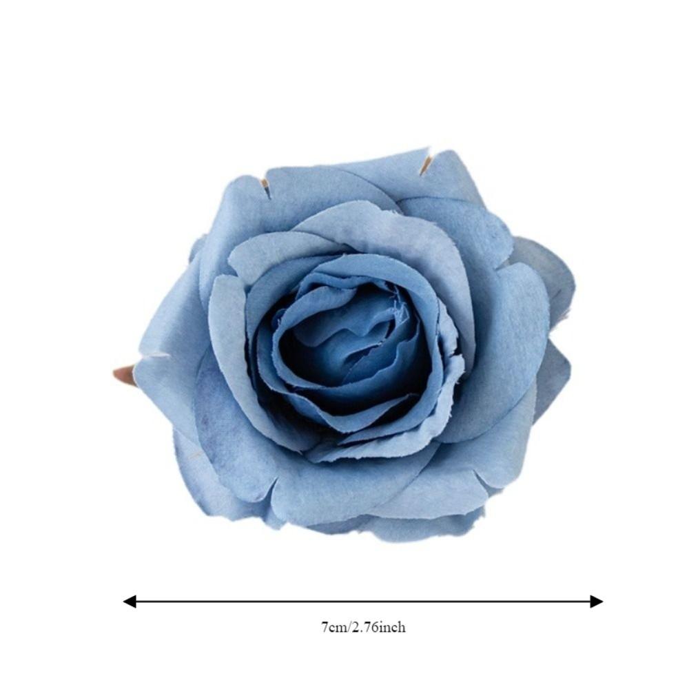 5Pcs Lifelike Artificial Rose Flower DIY 7cm Artificial Flower Fake Flowers for Wedding Garden Festival Party Wreath Headdress