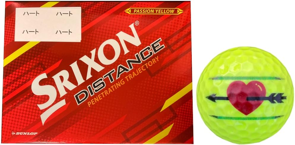 

[Happiraki_Golf Line] Dunlop Srixon DISTANCE Дальность Модель 2022 с линией (Желтый, 1 дюжина, Сердце)