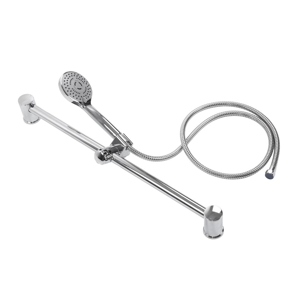 Shower Rail Set Handheld Shower Head Adjustable Slide Bar with 150cm/59.06in Shower Hose G1/2 for