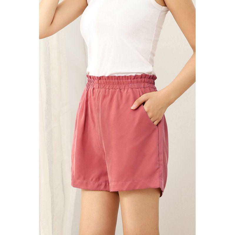

Cuprammonuium Wide Leg Foreign Trade Women s Clothing Casual Slimming Shorts Rust red XL