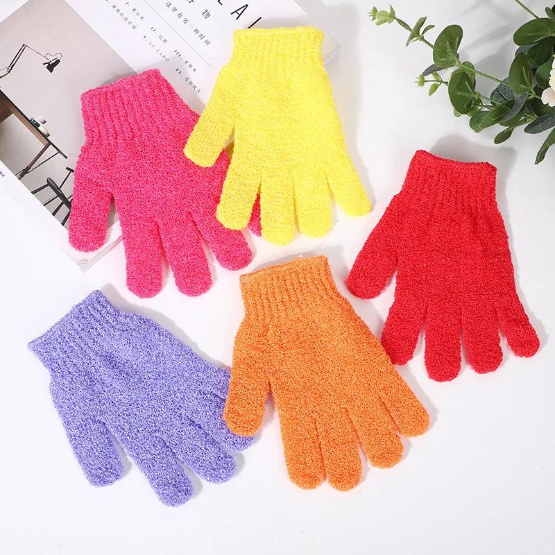 Seiden-Nylon 5-Finger Peeling-Handschuhe Beidseitige Körperpeeling-Handschuhe für Männer & Frauen Starke Peeling-Kraft für Rücken & Tote Haut