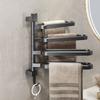 Wall Mounted Rotatable Towel Rack Punch Free Towel Hanger Durable Bath Towel Storage Rack  For Home