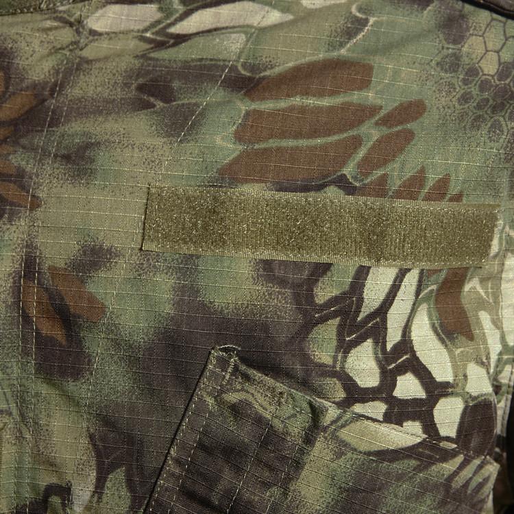 Green Hunting Camouflage Ribstop Suit Blouse Cargo Pants Set With Hat
