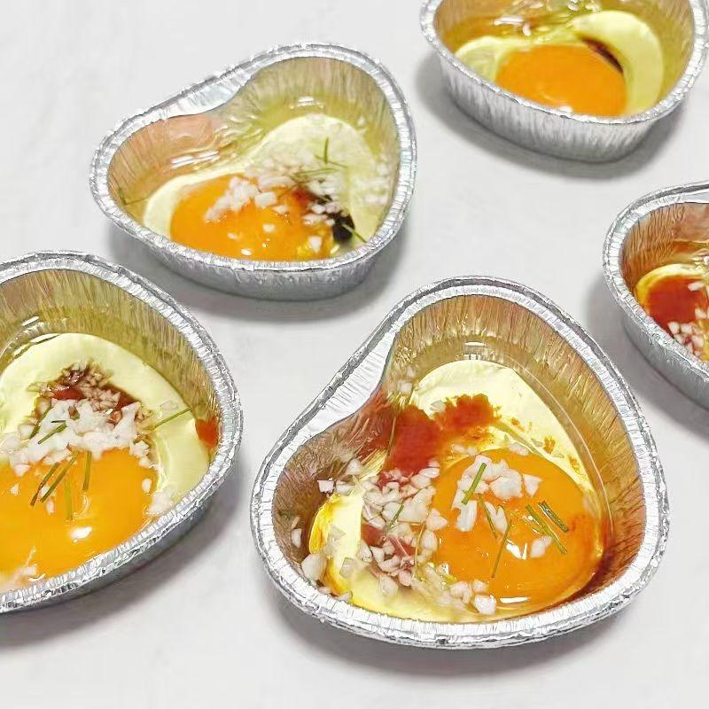 50/100Pcs Aluminum Foil Tin Box Disposable Thickened Heart Shape Tin Foil Tray Takeaway Baking Food Container Kitchen Restaurant Quality