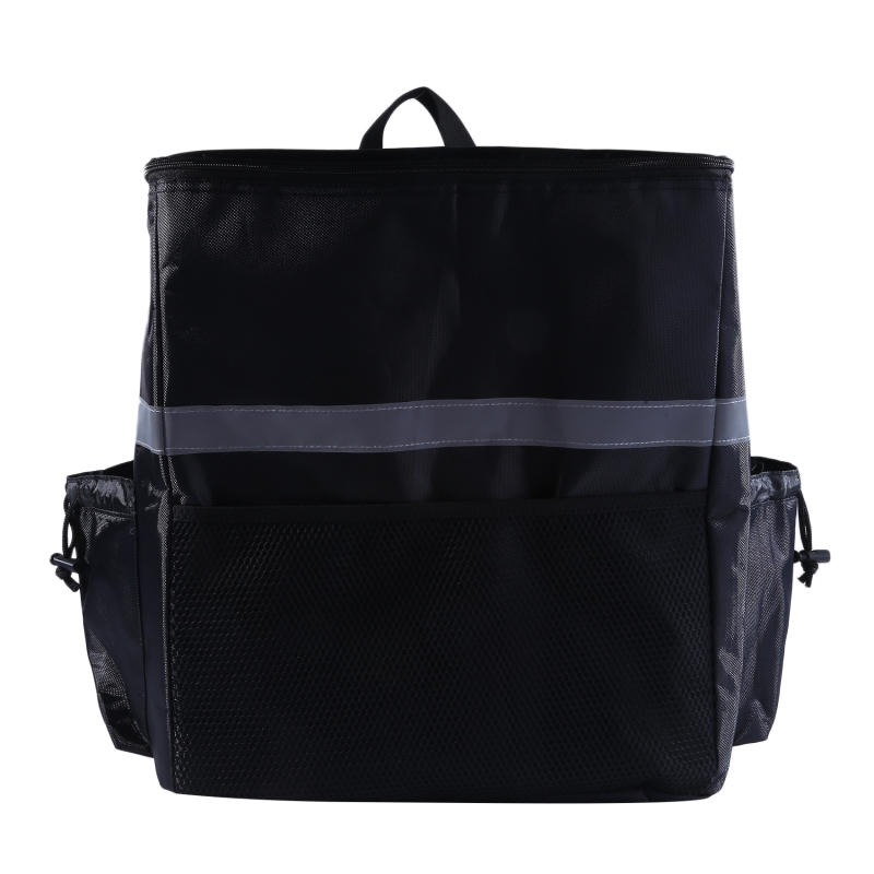 Black 35L Large Capacity Dual Shoulder Insulated Takeaway Box Waterproof Delivery Bag Camping Picnic Insulated Backpack
