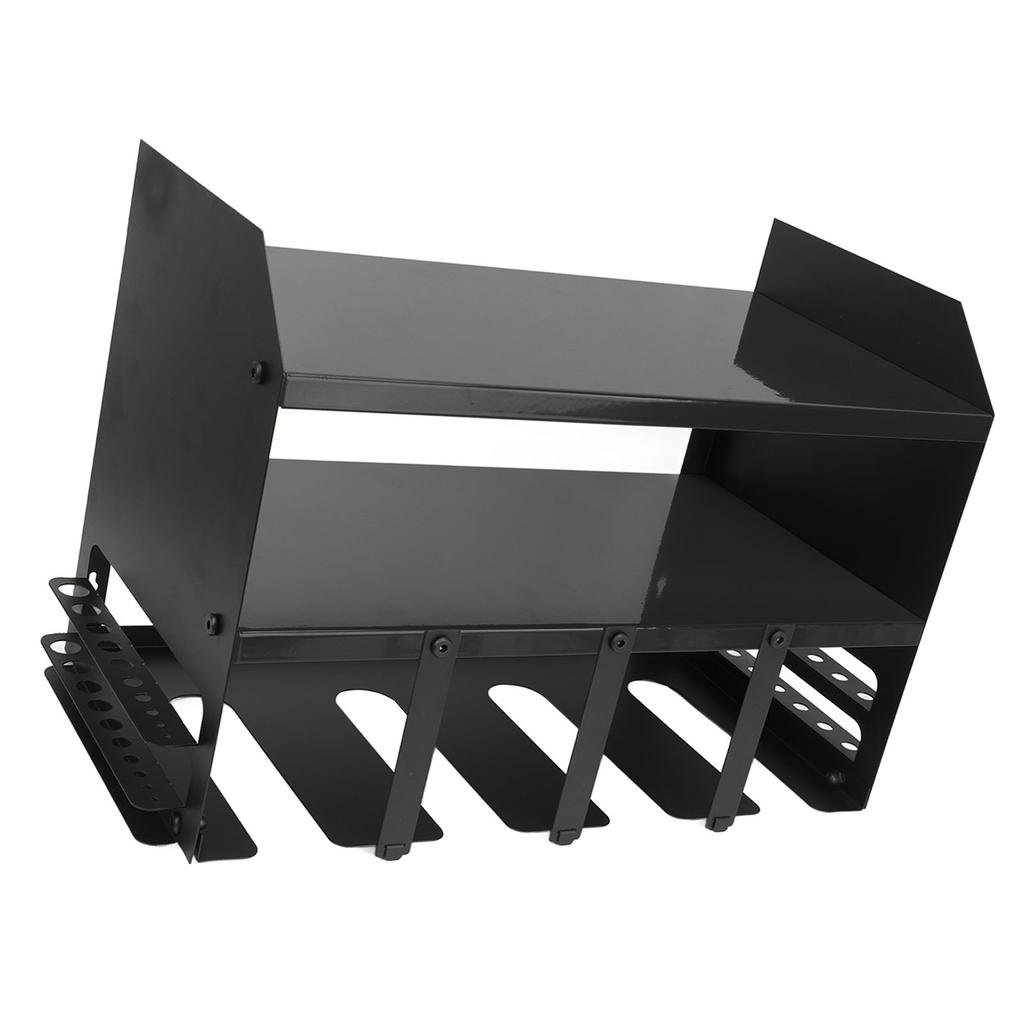Power Tool Organizer 4 Slots Iron Structure Multifunctional Compact Drill Holder Wall Mount for Workshop Warehouse Black