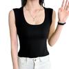 Elegant U-neck Sleeveless Stretch Vest - Fashionable Summer Slim-fit Base Layer