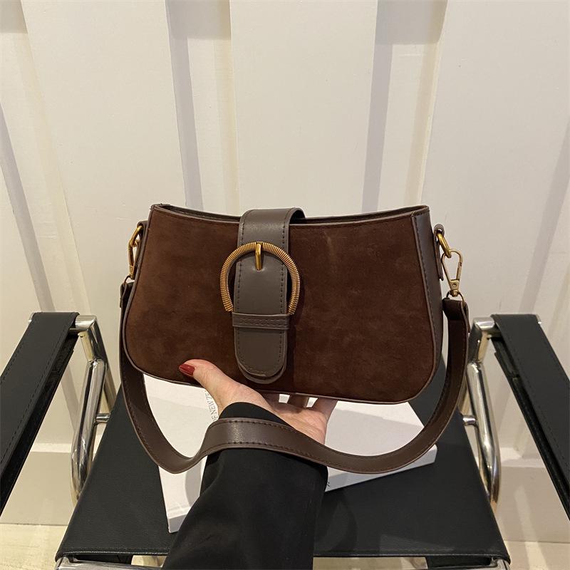 2025 Trendy Retro Women's Square Suede Shoulder Bag
