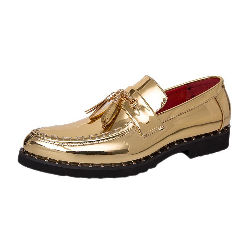 Men's Trendy Business Formal Leather Shoes - Large, Versatile, Breathable Pointed Toe with Bright Finish, Ideal for Weddings.
