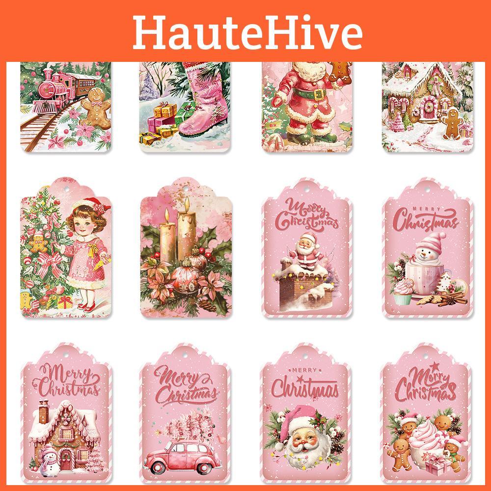 Holiday Gift Tag Set With Vintage Design In Paper Material For Christmas Party