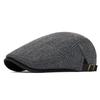 Men's Autumn Vintage Beret Hat Casual Striped Herringbone Street Octagonal Hat Suitable for Daily Wear and Outdoor Activities