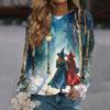Women's Halloween Printed Long Sleeve Round Neck Raglan Sleeve Pullover Top