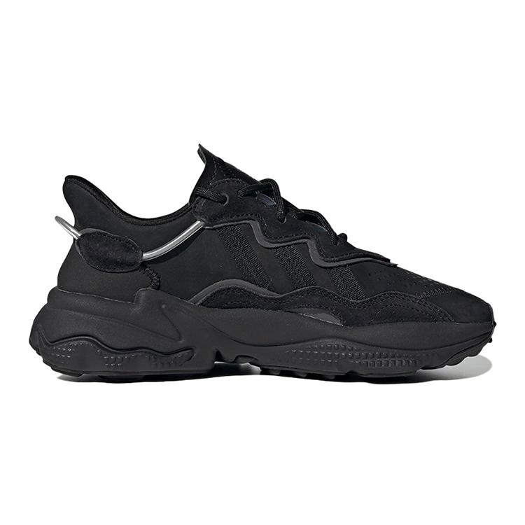 Adidas Originals Ozweego Leather Comfortable Abrasion Resistant Low top Sports Casual Shoes Black EF6295