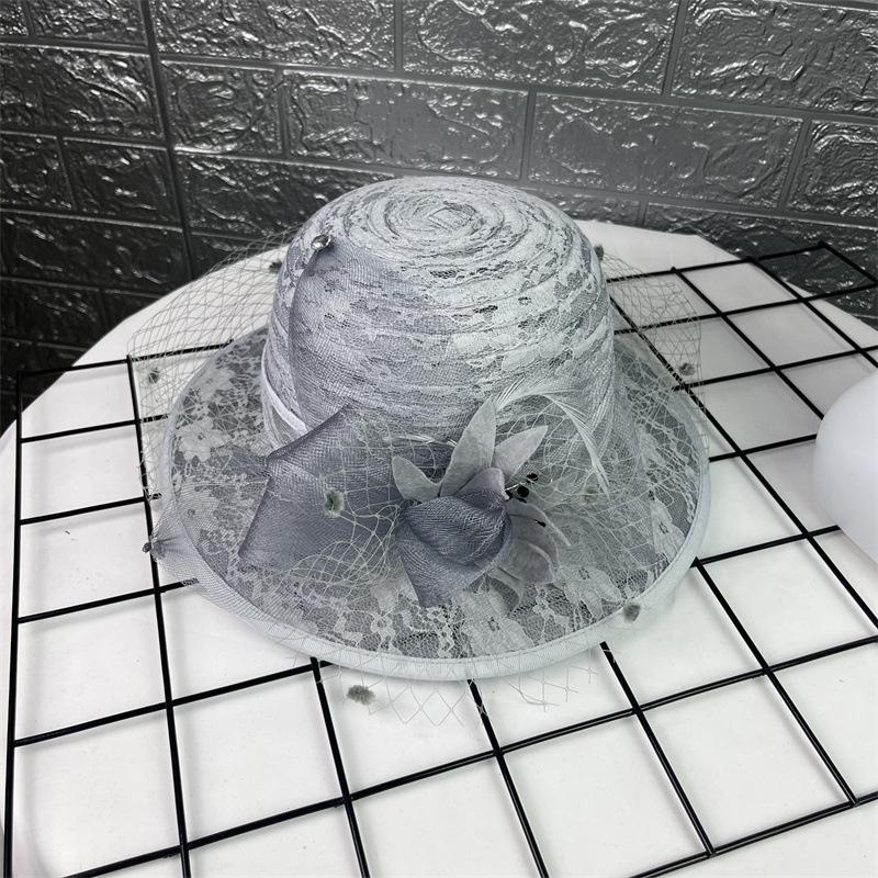 European and American lace mesh sun hat female summer foldable bucket hat travel breathable sun hat top hat