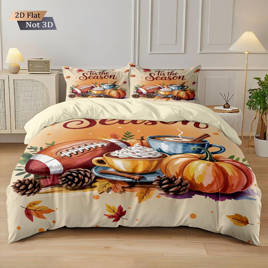 3Pcs Autumn Harvest Printed Coreless Bedding Comfortable Multi Size Bedroom And Dormitory Duvet Covers Machine Washable