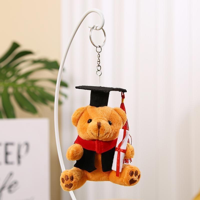 Doctor Bear Keychain Dr. Pendants Diy Graduation Flowers Bouquet Accessorie Bag Hanging Pendants Graduation Birthday Party Gift (As shown-20903)-