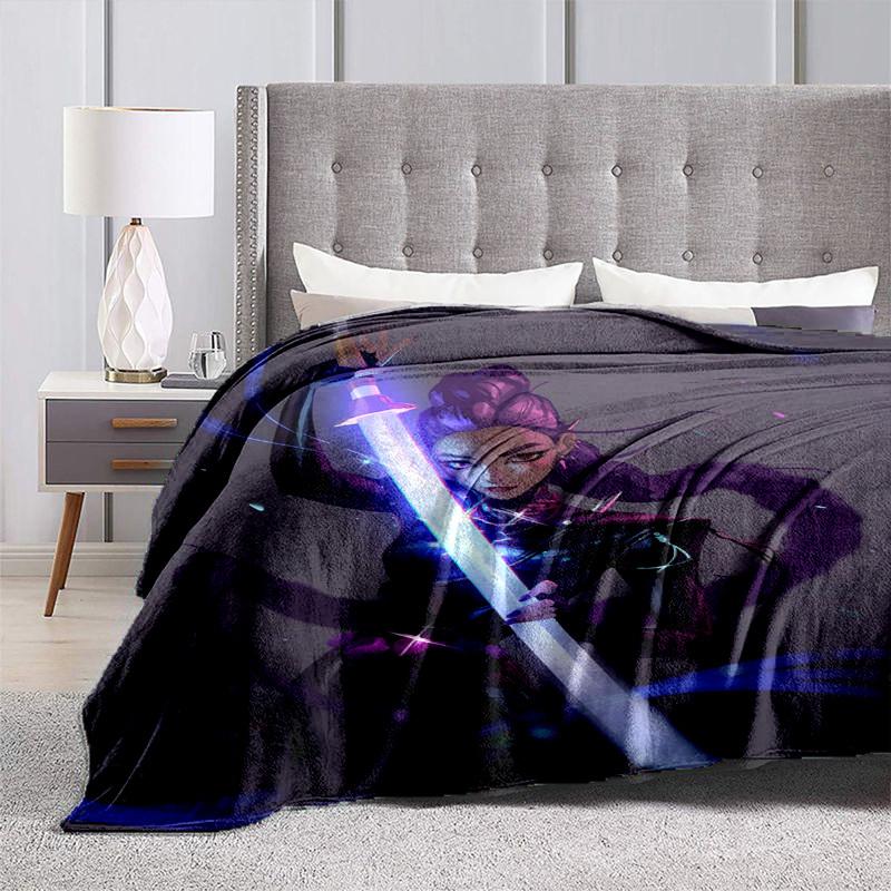1pc Purple Lightsaber WarriorCartoon Blanket,Portable Throw for Travel , All-Season Cozy Blanket,Ideal Gift for Christmas, BirthdaysPB031