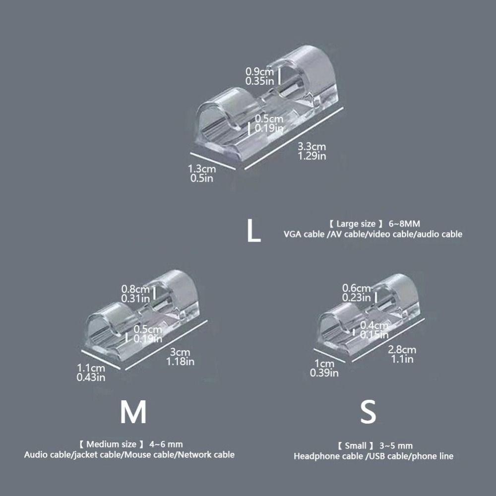 Plastic Material Cable Management Clips Self Adhesive Cord Holder  PC Cable Organization