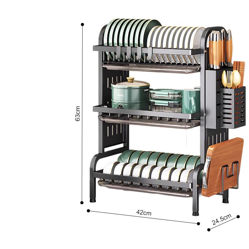 Yunshuang 3-Tier Countertop Kitchen Dish Drying Rack