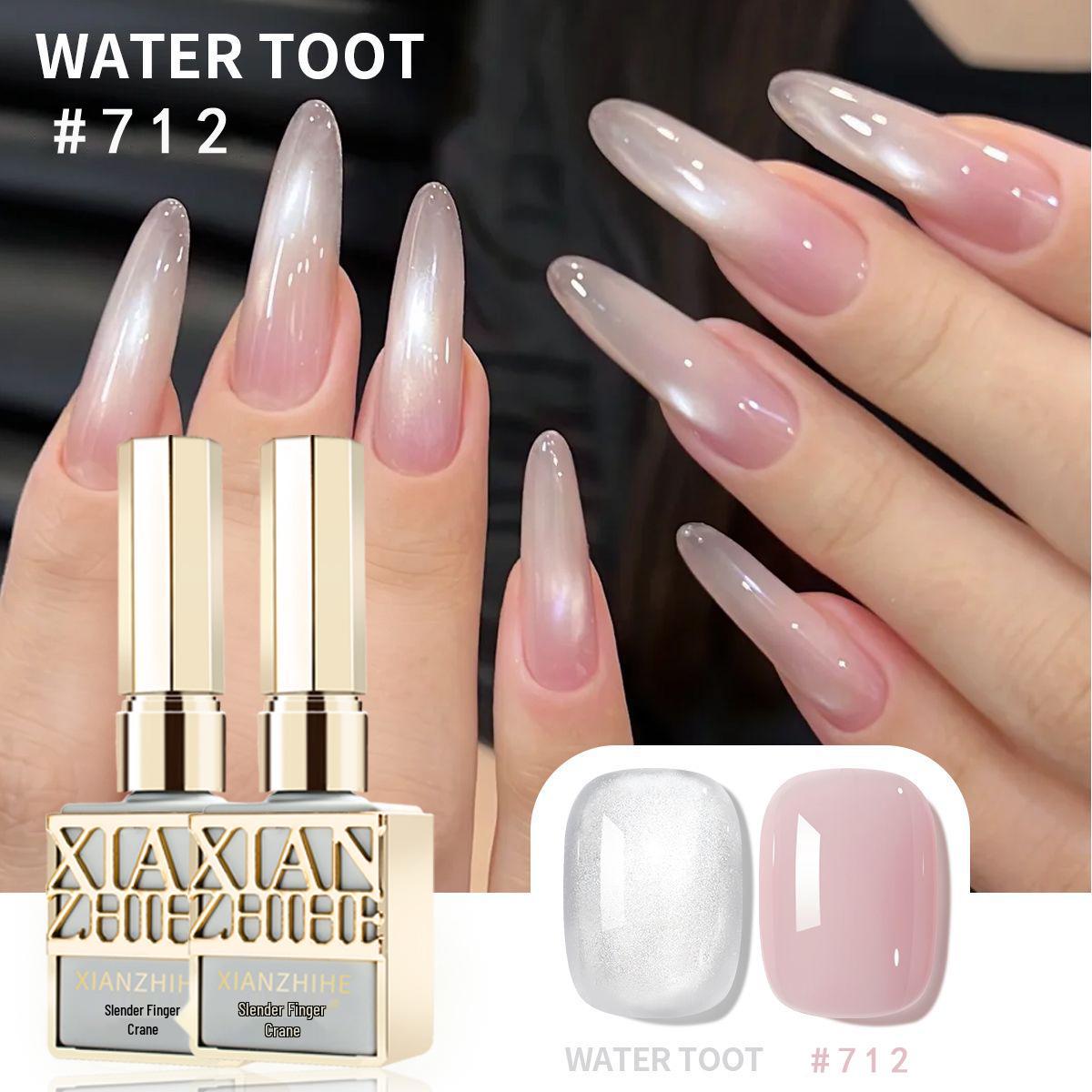Ice Translucent White Cat Eye Nail Gel: 2025 Sparkling Porcelain Glass Bead Manicure Set