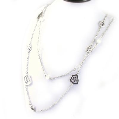 [G0550] - Silver-white 'Starry Night' Designer Necklace
