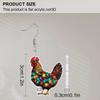 2D Flat 1Pair Christmas Festival Colorful String Hen Pattern Earring Christmas Jewelry for Women Female