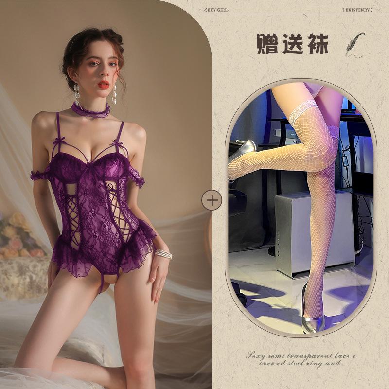 Sexy Underwear, Sexy Lace, Transparent Small Breasts Gather and Show Big, Pure Desire To Open the File